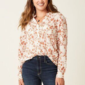 Carve Designs Dylan Gauze Tunic in Kodiak Red Clay Print - Small